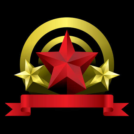 Red   Gold starのイラスト素材