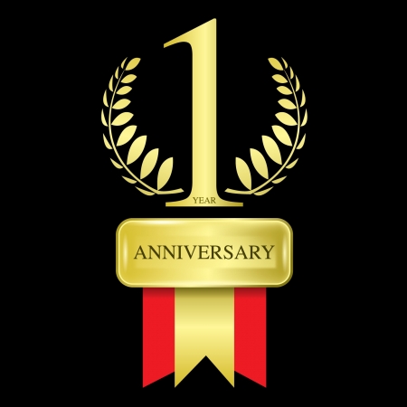 1 year anniversaryのイラスト素材