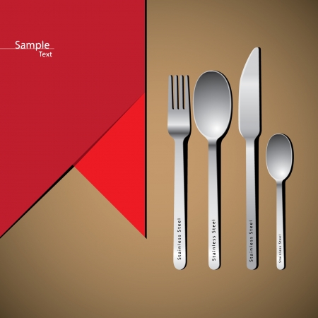 cutlery set with fork, knife and spoonのイラスト素材
