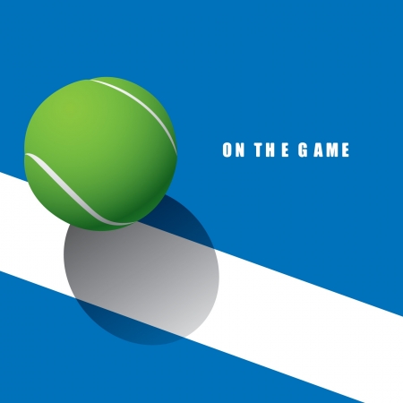 A tennis ball on the lineのイラスト素材