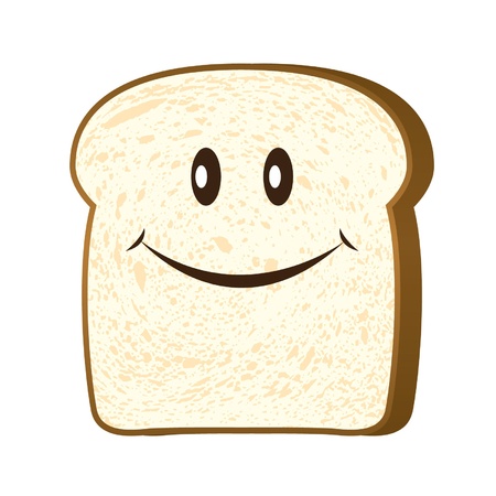 Bread slice isolated on white vector のイラスト素材