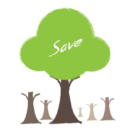 green tree vector conceptのイラスト素材