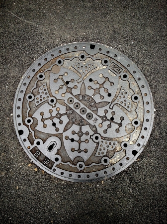 fragment manhole cover in japanの写真素材