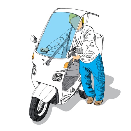 Scooter - Hand Drawnのイラスト素材