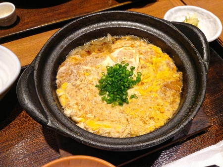 Pork rice with egg Japanese cuisine in restaurant Thailandの写真素材