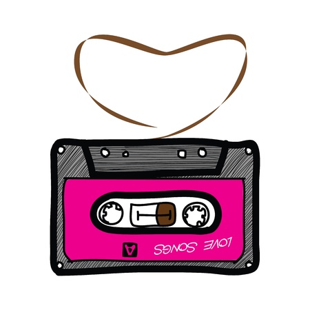 cassette tape - Hand drawnのイラスト素材