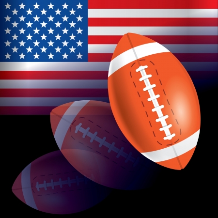 The abstract of Flag of United States with American football, rugbyのイラスト素材