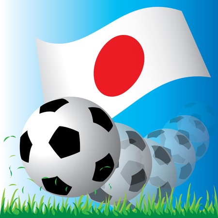 The abstract of Flag of Japan with ballのイラスト素材