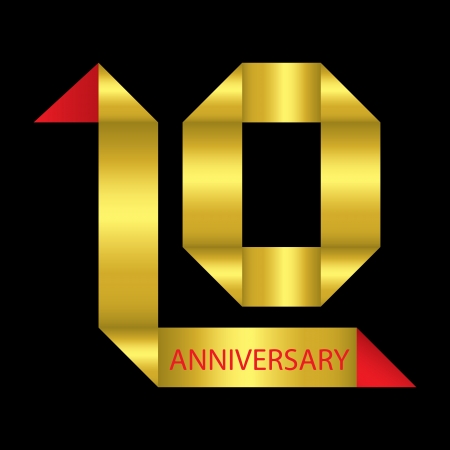 The abstract of 10 years anniversary ribbon illustrationのイラスト素材