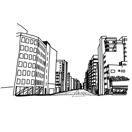 CITY HAND DRAWNのイラスト素材
