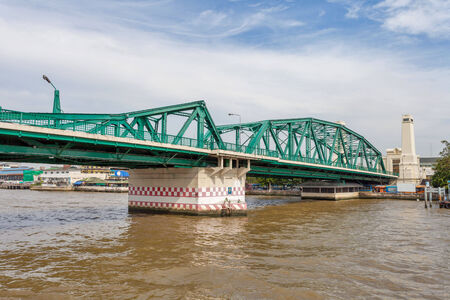 The Phra Phuttha Yodfa Bridge Bangkok Thailand の写真素材