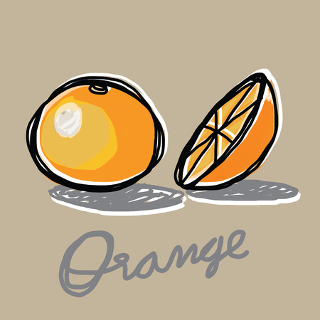 The abstract of orange hand - drawnのイラスト素材