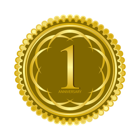 The abstract of one year anniversary creative concept のイラスト素材