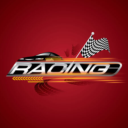 The Abstract of Racing with Checkered Flags Concept Vectorのイラスト素材