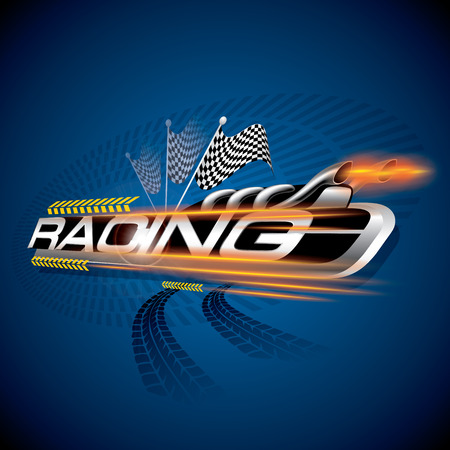 The Abstract of Racing with Checkered Flags Concept Vectorのイラスト素材