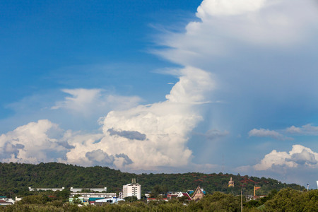 blue sky with cloudsの写真素材