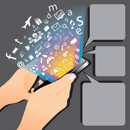 The abstract of smartphone play application concept のイラスト素材