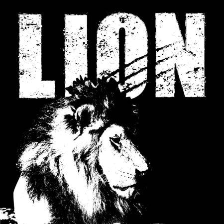 lion vector, rubber stampのイラスト素材