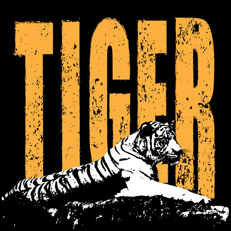 Conserve the tiger concept vectorのイラスト素材