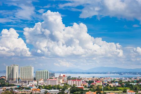 THAILAND, PATTAYA - OCTOBER 26: Top view of Pattaya city, on October 26.2014 in Pattaya, Thailand.のeditorial素材