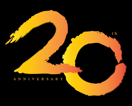 20 years anniversary, brush stroke conceptのイラスト素材