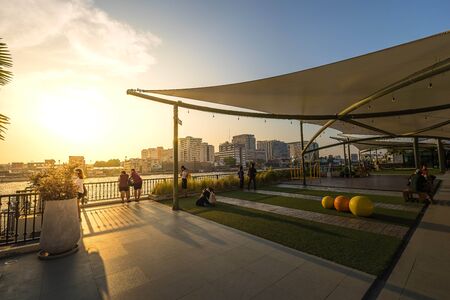 Bangkok, Thailand - April 8: Tha maharaj community mall, the new landmark of river side, shopping, eating and relax. on April 8, 2016 in Bangkok, Thailand.のeditorial素材
