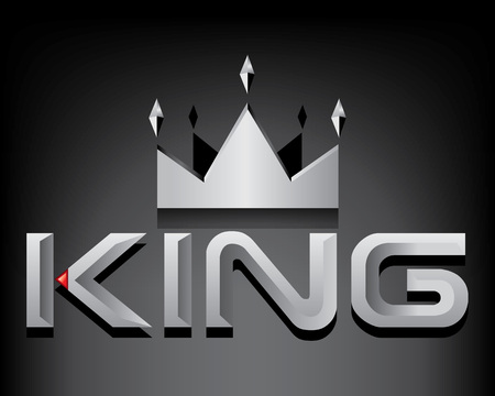 King typography with crown emblem designのイラスト素材