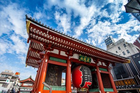 TOKYO, JAPAN - October 17, 2018: Sensoji temple in Tokyo or Asakusa temple is a Tokyo's oldest buddhist temple located in Asakusa, Tokyo, Japan.のeditorial素材