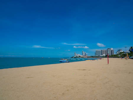 PATTAYA, THAILAND - October 25, 2021 : Pattaya beach before opening to tourists after the Coronavirus COVID-19 epidemic is less October 25, 2021 Pattaya Thailand.のeditorial素材
