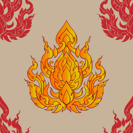 Pattern elements in traditional Thai painting.のイラスト素材