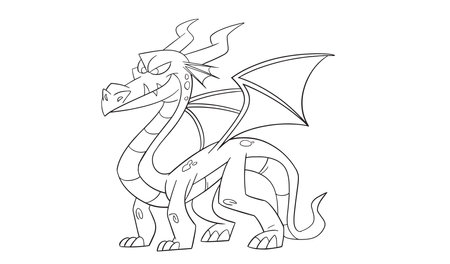 Coloring book for children, Dragon. Vector illustration of a dragon.のイラスト素材