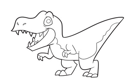 Cartoon dinosaur with open mouth. Vector illustration for coloring book.のイラスト素材