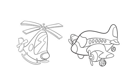 Helicopter. Coloring book for children. Vector illustration.のイラスト素材