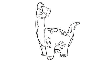 Coloring book for children. Cute cartoon dinosaur. Vector illustration.のイラスト素材
