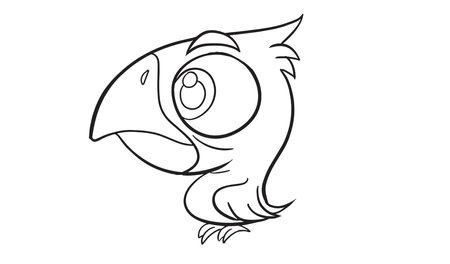Coloring book for children: parrot. Black and white vector illustration.のイラスト素材