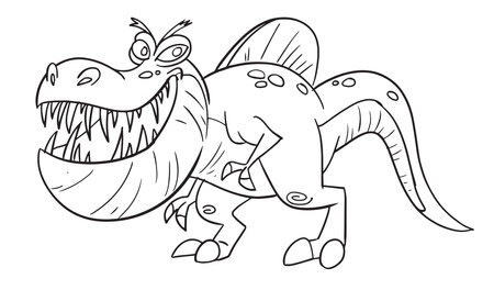 Prehistoric horned dinosaur spinosaurus coloring pages. Outline vector illustration for coloring book. Vector sheet iconのイラスト素材