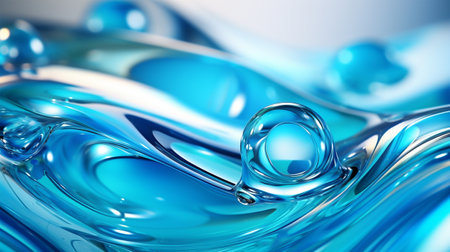 abstract blue liquid background, 3d rendering, close-upの素材