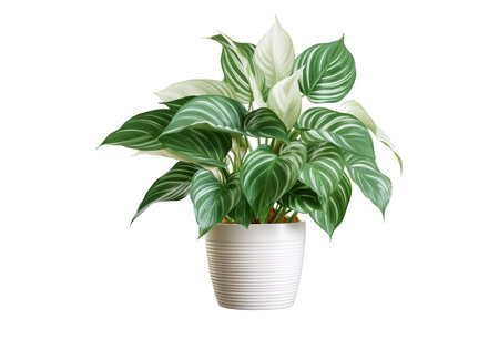Calathea plant in pot isolated on white background. Realistic vector illustration.の素材