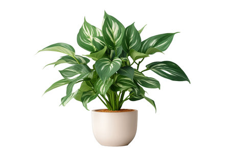 Calathea plant in a pot isolated on white background. Realistic vector illustration.の素材