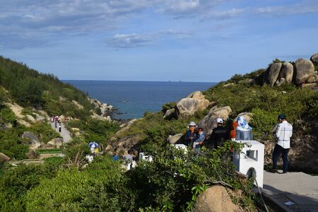tropical Trung Luong beach in Binh Dinh province, vietnamのeditorial素材