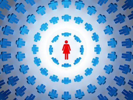 3d rendering image of woman and male teamの写真素材