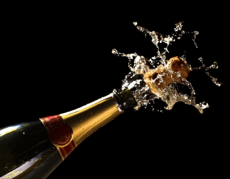 fine close up image of bottle of champagne backgroundの写真素材