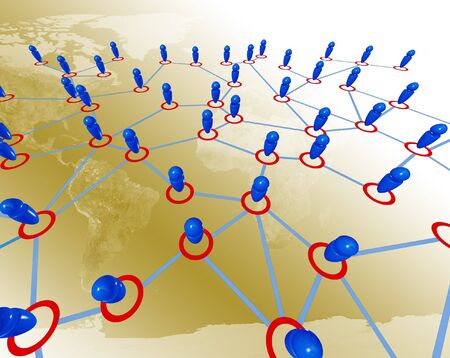 image 3d of connection business people around the worldの写真素材