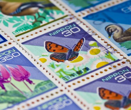 fine closeup image of colorful japanese stampの写真素材