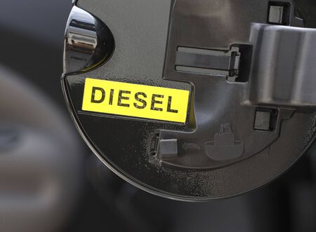 fine image of diesel write detail on fuel doorの写真素材