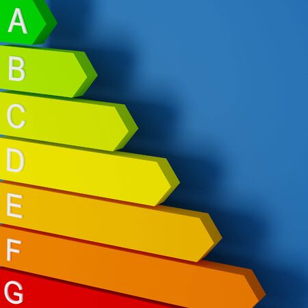 3d image of energy saver label fine backgroundの写真素材