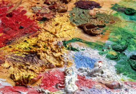 close up of classic art palette color backgroundの写真素材