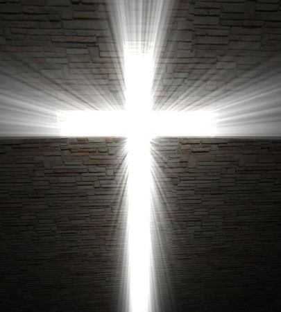 fine image of Christian cross of light backgroundの写真素材