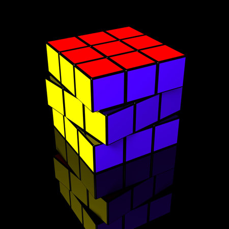 fine 3d image of classic toy colorful cubeのeditorial素材