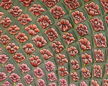 detail of classic floral paint on wallの写真素材